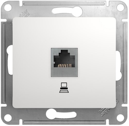 Розетка компьютерная без рамки Systeme Electric Glossa 1-м. RJ45 5e белый фото Розетка компьютерная без рамки Systeme Electric Glossa 1-м. RJ45 5e белый картинка